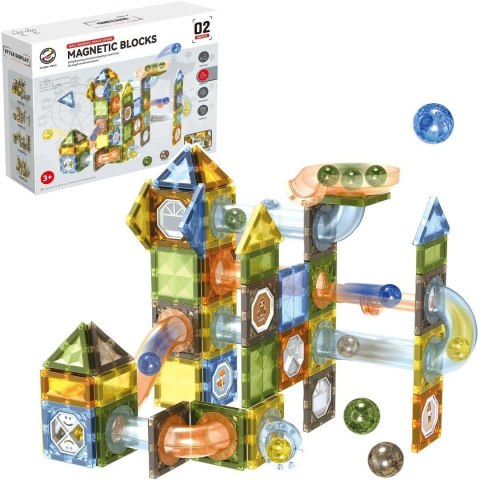 Klocki magnetyczne tor dla kulki 98el