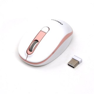 OMEGA MYSZ BEZPRZEWODOWA MOUSE WIRELESS 1000/1200/1600 DPI WHITE-PINK [45861]