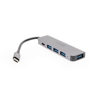 PLATINET MEDIA HUB USB-C TO 4X USB-A 3.2 GEN1 + 1X USB-C PD 100W 5IN1 ALUMINIUM [46235]