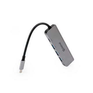 PLATINET MEDIA HUB USB-C TO 4X USB-A 3.2 GEN1 + 1X USB-C PD 100W 5IN1 ALUMINIUM [46235]
