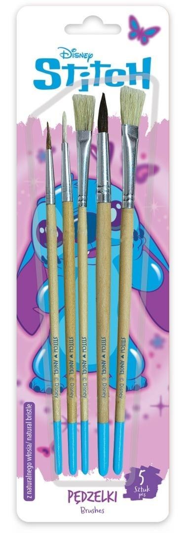 Pędzelki z naturalnego włosia Stitch Pinki 5szt