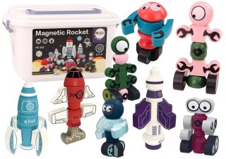 Klocki magnetyczne kosmos rakieta 56el