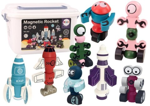 Klocki magnetyczne kosmos rakieta 56el