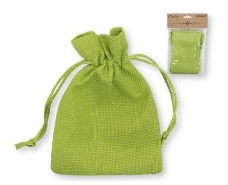 Woreczki jutowe zielone 10x15cm 6szt
