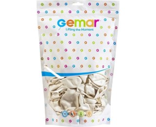 Balony metaliczne perłowo białe 33cm 50szt
