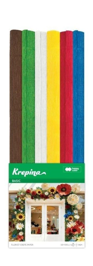 Krepina marszczona 50x100cm Basic 6 kolorów