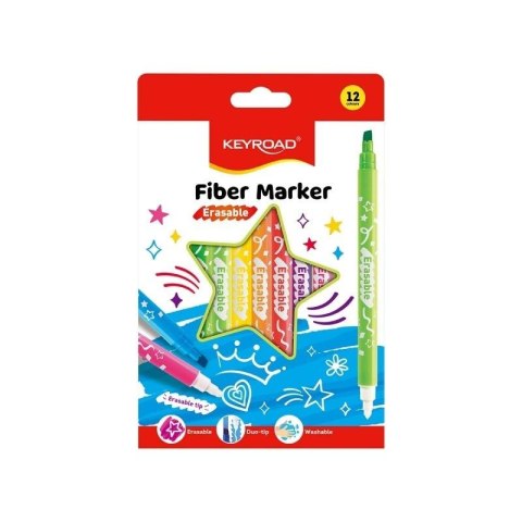 Flamastry Fiber Marker, wymazywalne 12szt
