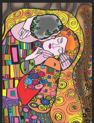 Kolorowanka welwetowa 47x35cm Klimt Pocałunek