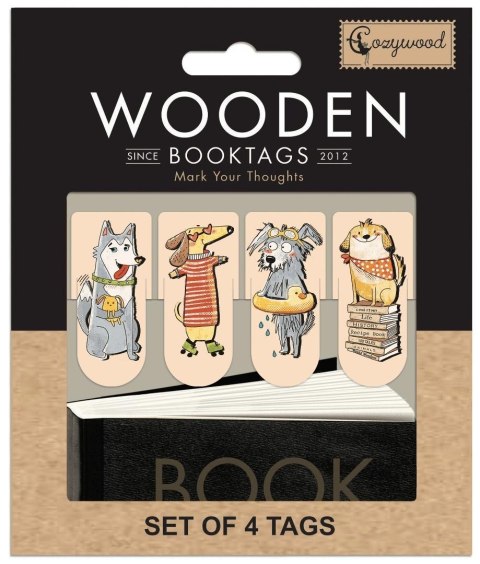Zakładki drewniane do książki Psy