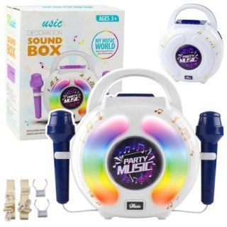 Zestaw karaoke dwa mikrofony led