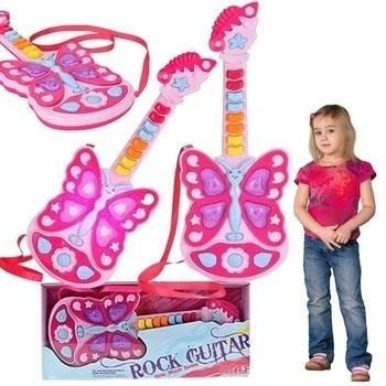Gitara różowy motylek