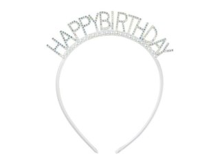Opaska Happy Birthday 14x15,5 cm srebrna