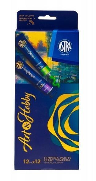 Farby tempera 12kol 12ml ASTRA