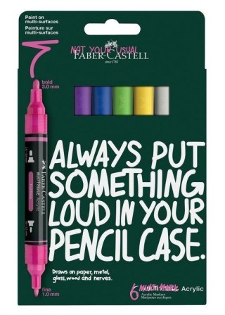 Markery akrylowe Multimark 6kol. FABER CASTELL