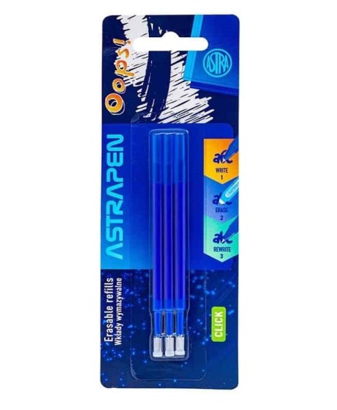 Wkłady wymazywalne 0,5mm Click 3szt ASTRA
