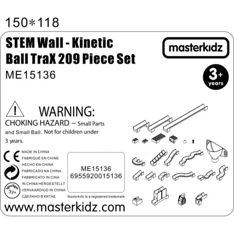 MASTERKIDZ Zestaw Konstrukcyjny Tor dla Piłek Tablica STEM 209elementów