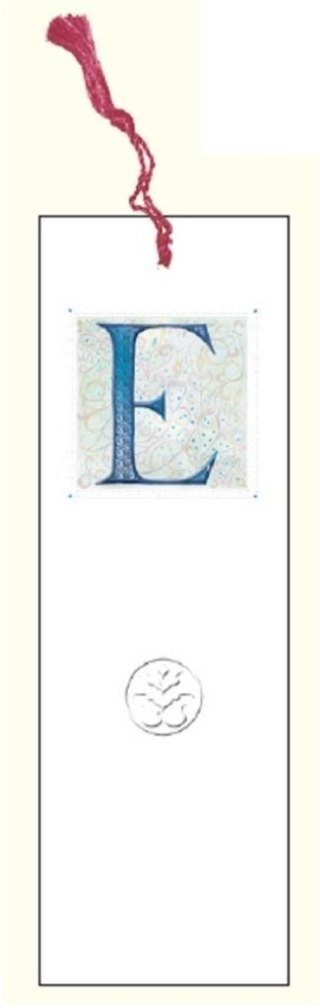 Zakładka do książki z monogramem Litera E