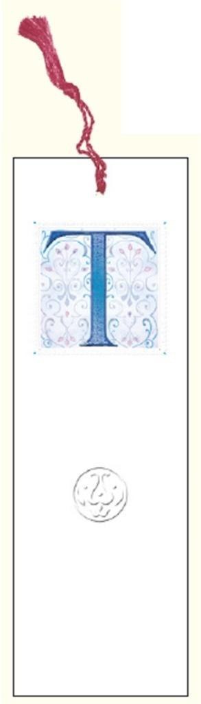 Zakładka do książki z monogramem Litera T