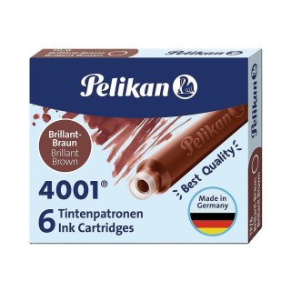 Naboje atramentowe krótkie 6szt brązowe