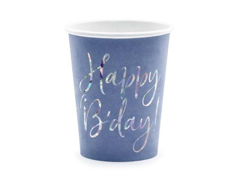 Kubeczki Happy B'day granatowy 220ml 6szt