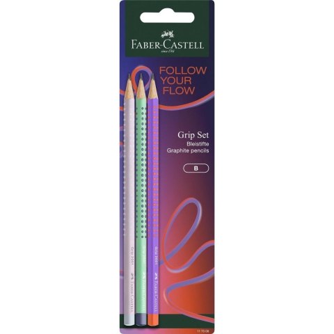 Ołówek Grip Flow mix kolorów 3szt FABER CASTEL