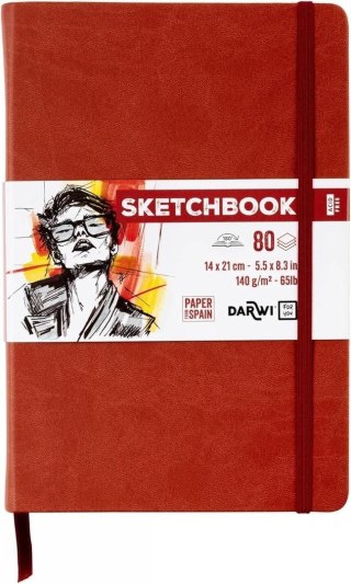 Szkicownik 14x21cm 140g terakotowy