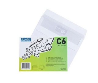 Koperta biała C6 16,2x11,4cm 50szt BANTEX