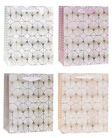 Torebka ozdobna 18x23x10cm hot-stamp mix ROZETTE