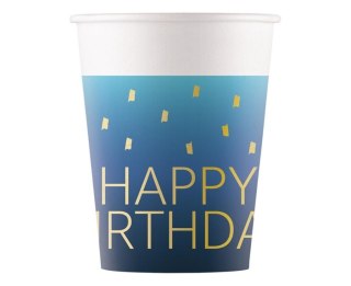Kubeczki papierowe Happy Birthday 200ml 8szt