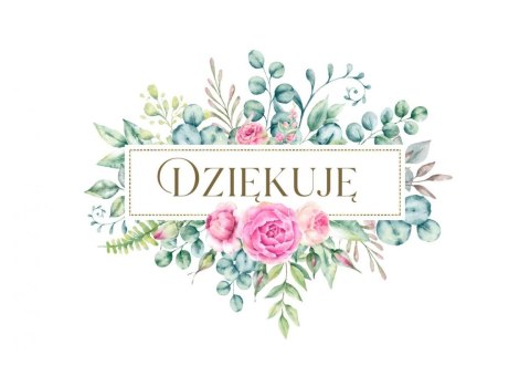 Karnet - Dziękuję - bukiet