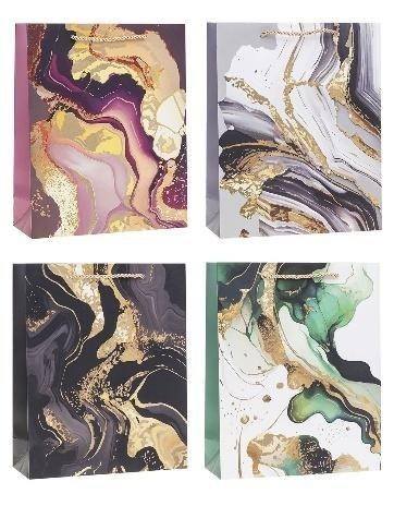 Torebka ozdobna 18x23x8cm hot-stamp mix ROZETTE