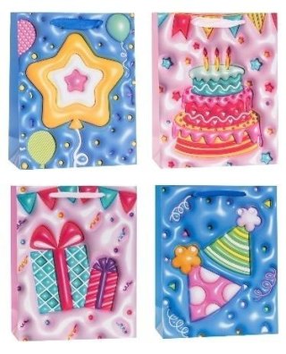 Torebka ozdobna 18x23x8cm party mix ROZETTE