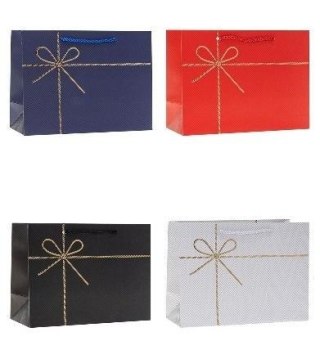 Torebka ozdobna 24x18x8cm hot-stamp mix ROZETTE