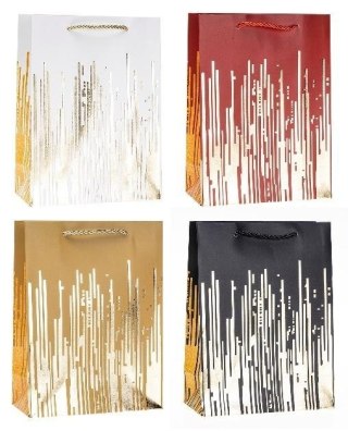 Torebka ozdobna 26x32x10cm hot-stamp mix ROZETTE