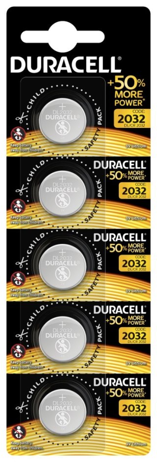 DURACELL BATTERY LITHIUM DL2032 HSDC BLISTER*5