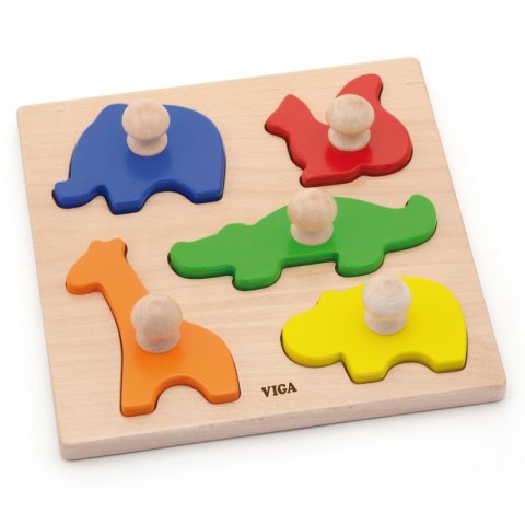 VIGA Drewniane Puzzle z Pinezkami Zwierzęta VIGA Drewniane Puzzle z Pinezkami Zwierzęta