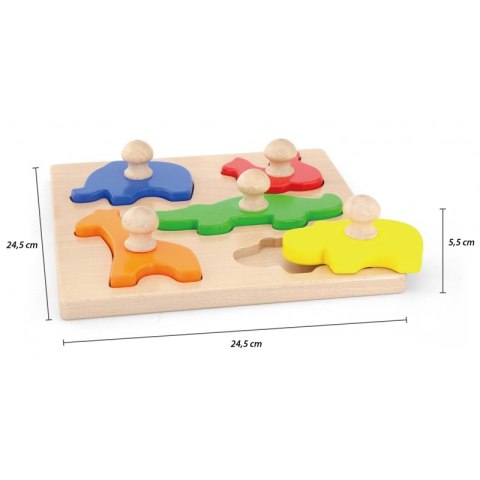 VIGA Drewniane Puzzle z Pinezkami Zwierzęta VIGA Drewniane Puzzle z Pinezkami Zwierzęta