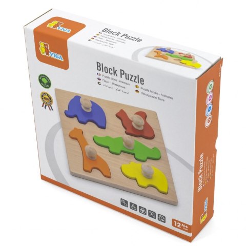 VIGA Drewniane Puzzle z Pinezkami Zwierzęta VIGA Drewniane Puzzle z Pinezkami Zwierzęta