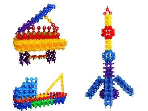 Klocki Konstrukcyjne, Rzepy, Kreatywne Rzepki Czepki Płatki Śniegu ok. 1500 Sztuk DUŻE 4,1CM