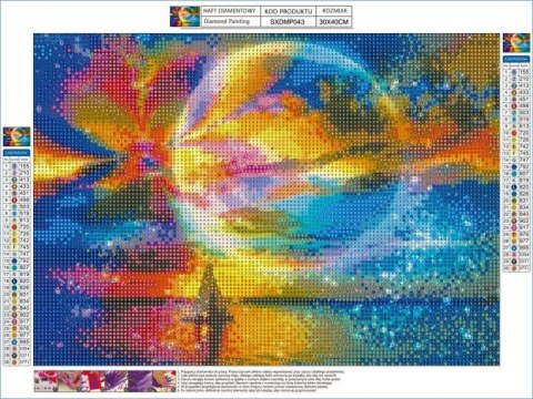 Haft Diamentowy, Obraz, Mozaika Diamentowa Diamond Painting, TĘCZOWY KSIĘŻYC 40x30cm Haft Diamentowy, Obraz, Mozaika Diamentowa Diamond Painting, TĘCZOWY KSIĘŻYC 40x30cm