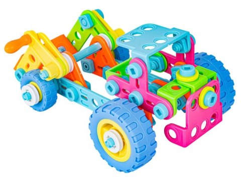 Kolorowe Klocki Elastyczne, Konstrukcyjne 118 El., Koparka, Traktor, Pojazdy Budowlane Do Rozkręcania I Skręcania Kolorowe Klocki Elastyczne, Konstrukcyjne 118 El., Koparka, Traktor, Pojazdy Budowlane Do Rozkręcania I Skręcania
