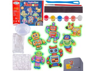 Kreatywny Zestaw Stwórz Magnes, Odlew DIY WESOŁE ROBOTY, GLOW Zrób To Sam
