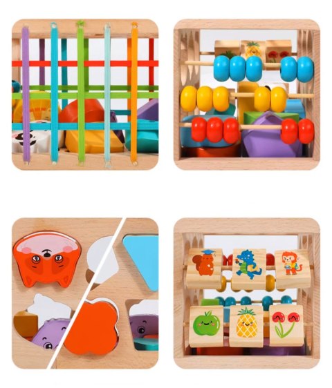 DREWNIANY SORTER KLOCKÓW ELASTYCZNA KOSTKA SENSORYCZNA MONTESSORI GUMKI 12 KLOCKÓW DREWNIANY SORTER KLOCKÓW ELASTYCZNA KOSTKA SENSORYCZNA MONTESSORI GUMKI 12 KLOCKÓW