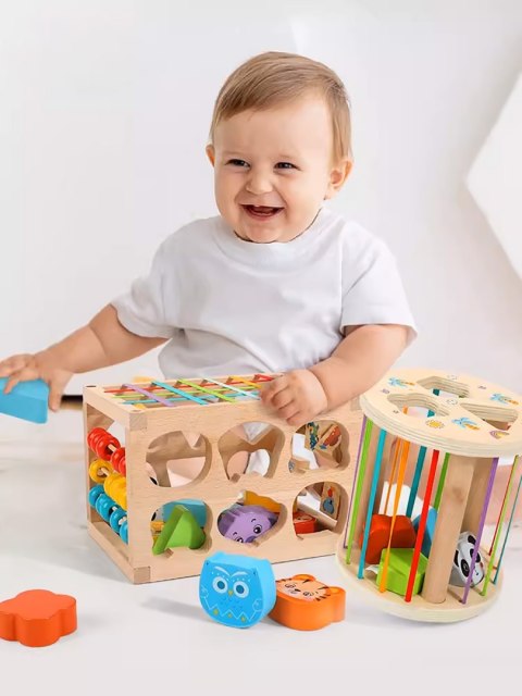 DREWNIANY SORTER KLOCKÓW ELASTYCZNA KOSTKA SENSORYCZNA MONTESSORI GUMKI 6 KLOCKÓW DREWNIANY SORTER KLOCKÓW ELASTYCZNA KOSTKA SENSORYCZNA MONTESSORI GUMKI 6 KLOCKÓW