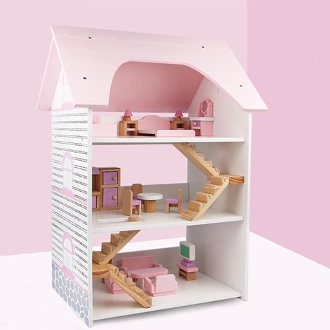 DUŻY DREWNIANY DOMEK DLA LALEK 3 PIĘTRA +MEBLE DUŻY DREWNIANY DOMEK DLA LALEK 3 PIĘTRA +MEBLE