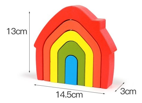 KLOCKI DREWNIANE GRA LOGICZNA ZRĘCZNOŚCIOWA TĘCZA DOMEK JHTOY-283 KLOCKI DREWNIANE GRA LOGICZNA ZRĘCZNOŚCIOWA TĘCZA DOMEK JHTOY-283