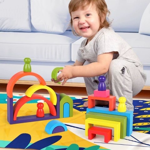KLOCKI DREWNIANE GRA LOGICZNA ZRĘCZNOŚCIOWA TĘCZA DUŻY ZESTAW JHTOY-280 KLOCKI DREWNIANE GRA LOGICZNA ZRĘCZNOŚCIOWA TĘCZA DUŻY ZESTAW JHTOY-280