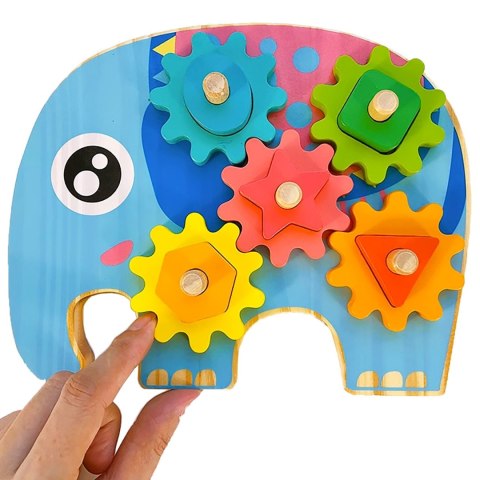 KLOCKI DREWNIANE SORTER EDUKACYJNY MONTESSORI SŁOŃ ZĘBATKI KLOCKI DREWNIANE SORTER EDUKACYJNY MONTESSORI SŁOŃ ZĘBATKI