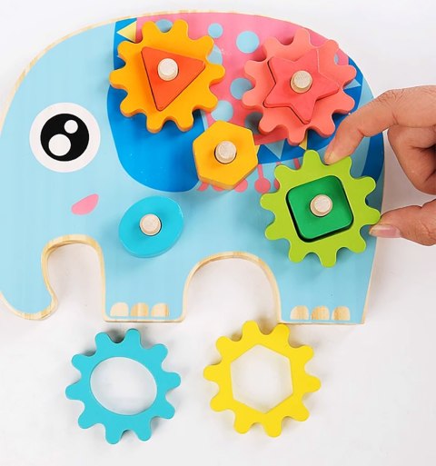 KLOCKI DREWNIANE SORTER EDUKACYJNY MONTESSORI SŁOŃ ZĘBATKI KLOCKI DREWNIANE SORTER EDUKACYJNY MONTESSORI SŁOŃ ZĘBATKI