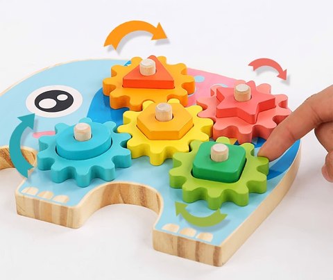 KLOCKI DREWNIANE SORTER EDUKACYJNY MONTESSORI SŁOŃ ZĘBATKI KLOCKI DREWNIANE SORTER EDUKACYJNY MONTESSORI SŁOŃ ZĘBATKI
